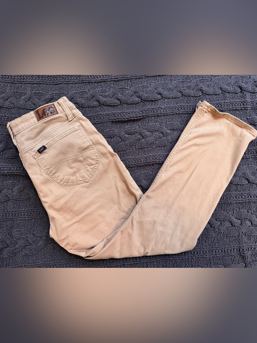 Lee Straight Leg Mid-Rise Pants (Regular Fit) - Khaki/Beige (Women's, 8 Short)
